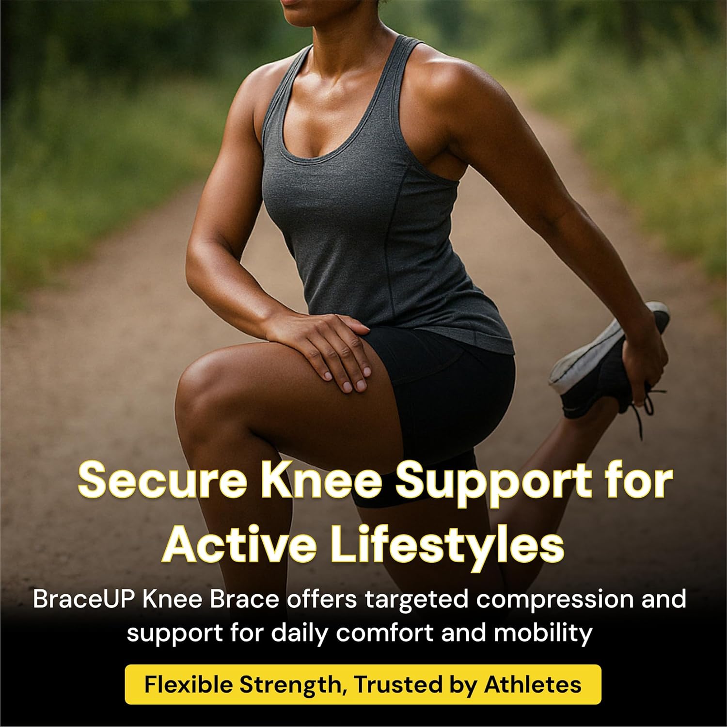 Thumbnail 6 de BraceUP Knee Support with Side Stabilizers & Patella Gel Pads (L/XL) for knee pain, arthritis & patella stability