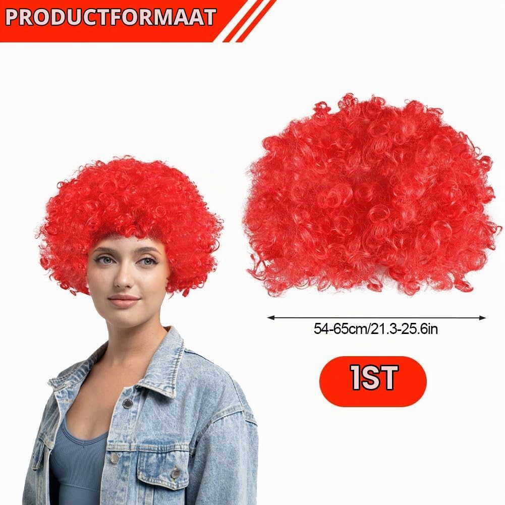 Detalle 2 de BSBUY 5189655 afropruik, rood en krullend met hittebestendige vezels