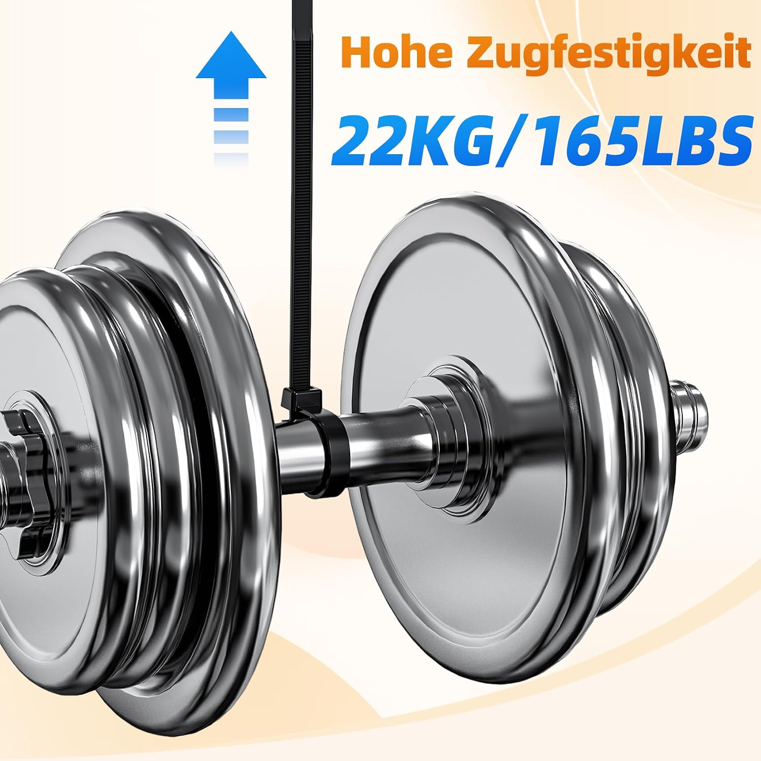 Thumbnail 2 de Kabelbinder Lang Schwarz Wiederverschließbar 500 mm x 4,8 mm – 100 Stück, UV-beständig, 22 kg Zugfestigkeit