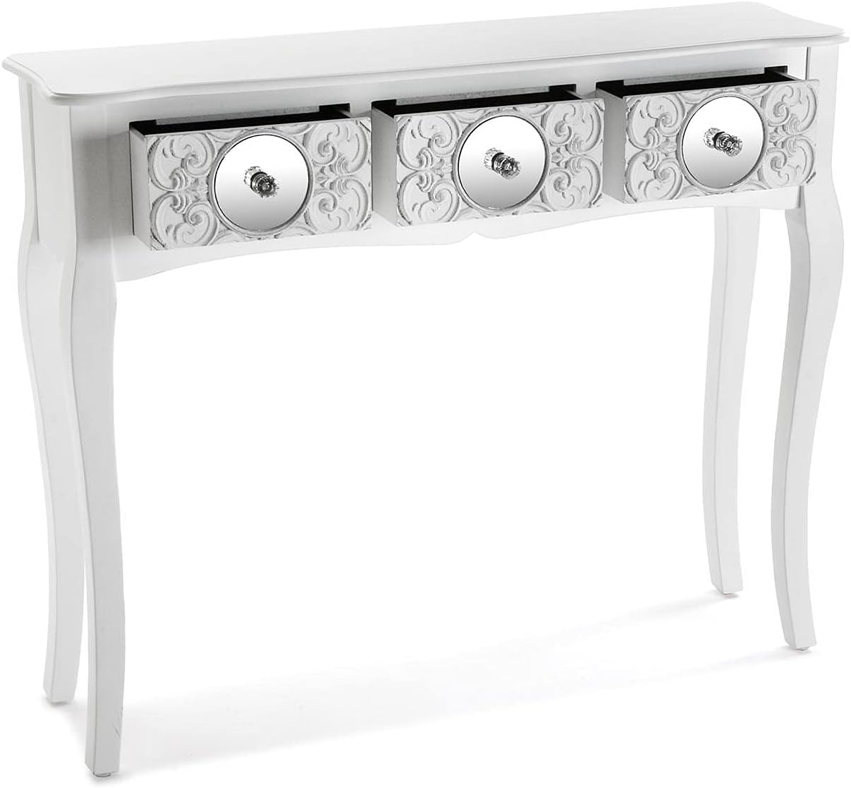 Detalle 2 de Versa Indra Mesa Consola Blanco para Entrada con 3 Cajones 🛋