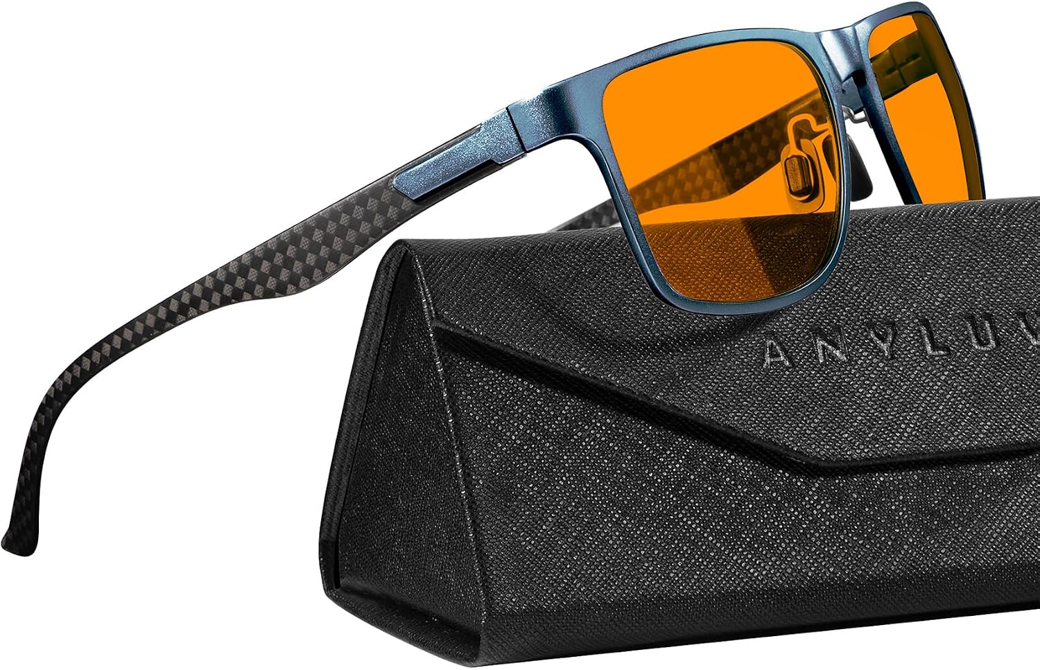 Detalle de ANYLUV Blue Light Blocking Glasses for Men (Lightweight Al-Mg Metal Frames)