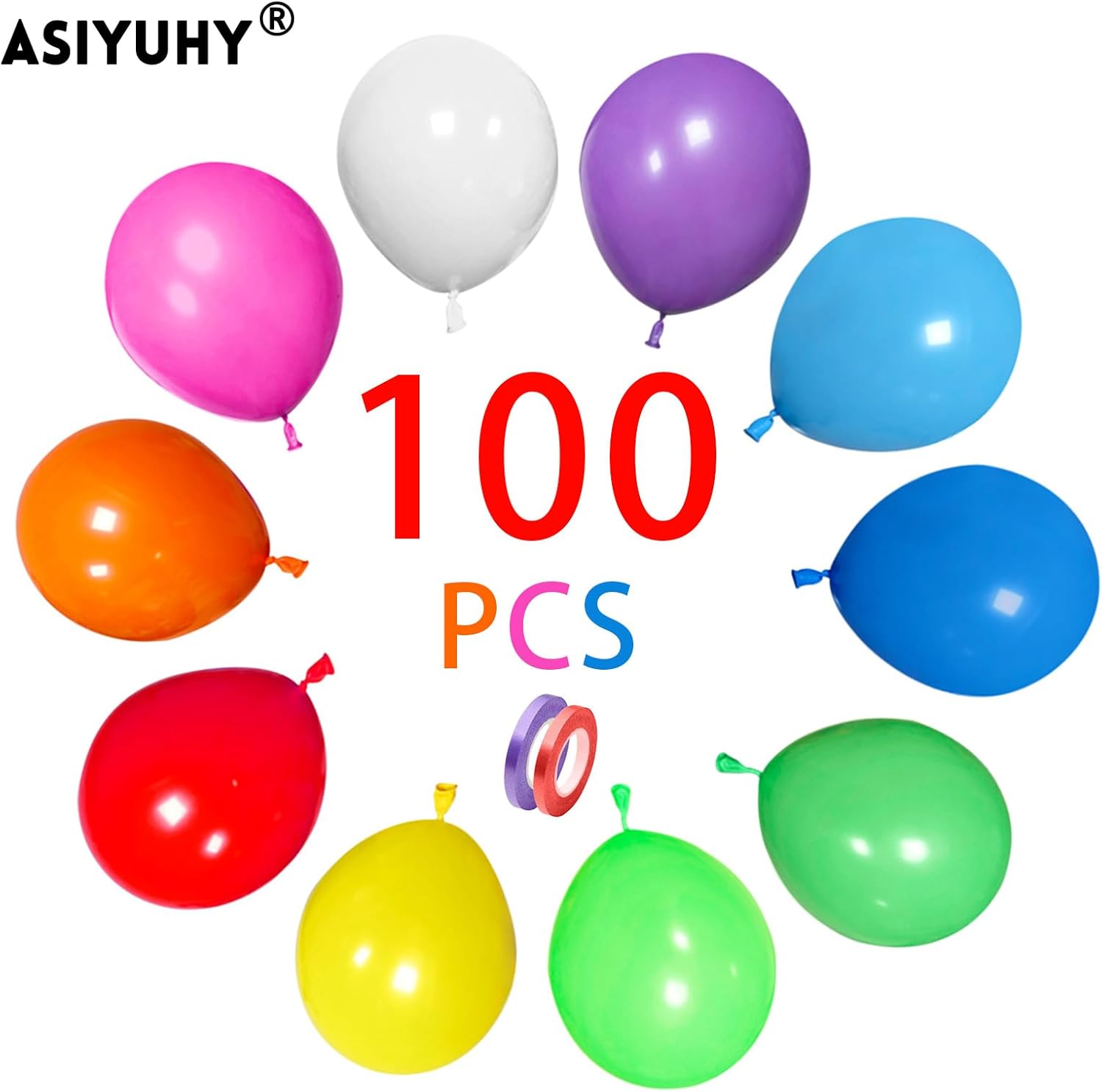 Thumbnail 1 de ASIYUHY Rainbow Party Balloons 100 Pack 12-inch balloons 🎈