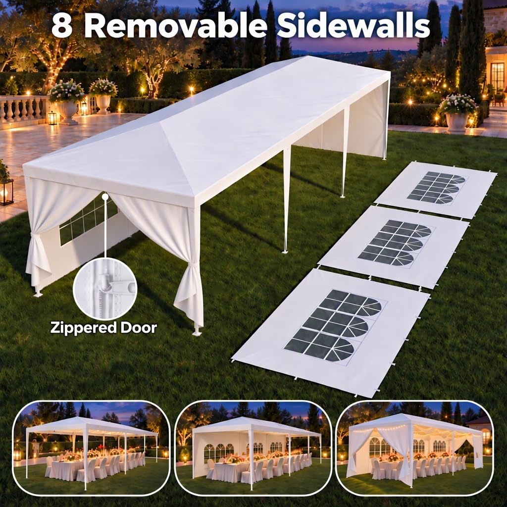 Detalle 2 de Tooluck Party Tent 10x30FT Waterproof Canopy with 8 Removable Sidewalls