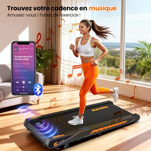 Detalle 2 de KALWOL Tapis de Course 6 en 1 avec Inclinaison 10% et Enceinte Bluetooth – 160 kg – 2,75 CV – 1 à 10 km/h