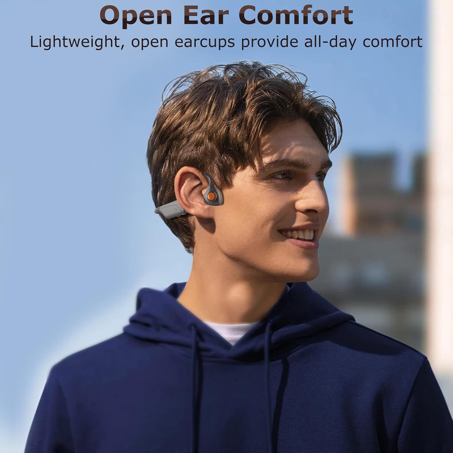 Detalle de MONODEAL Bluetooth Headset mit Mikrofon (Bluetooth 5.1, Open-Ear, Multipoint)