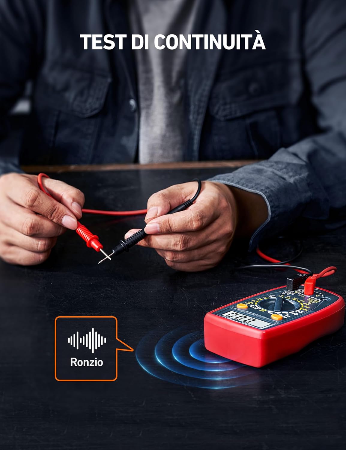 Thumbnail 4 de AstroAI Tester Elettricista 2000 Conteggi, Multimetro Digitale professionale per test di tensione, resistenza e continuità