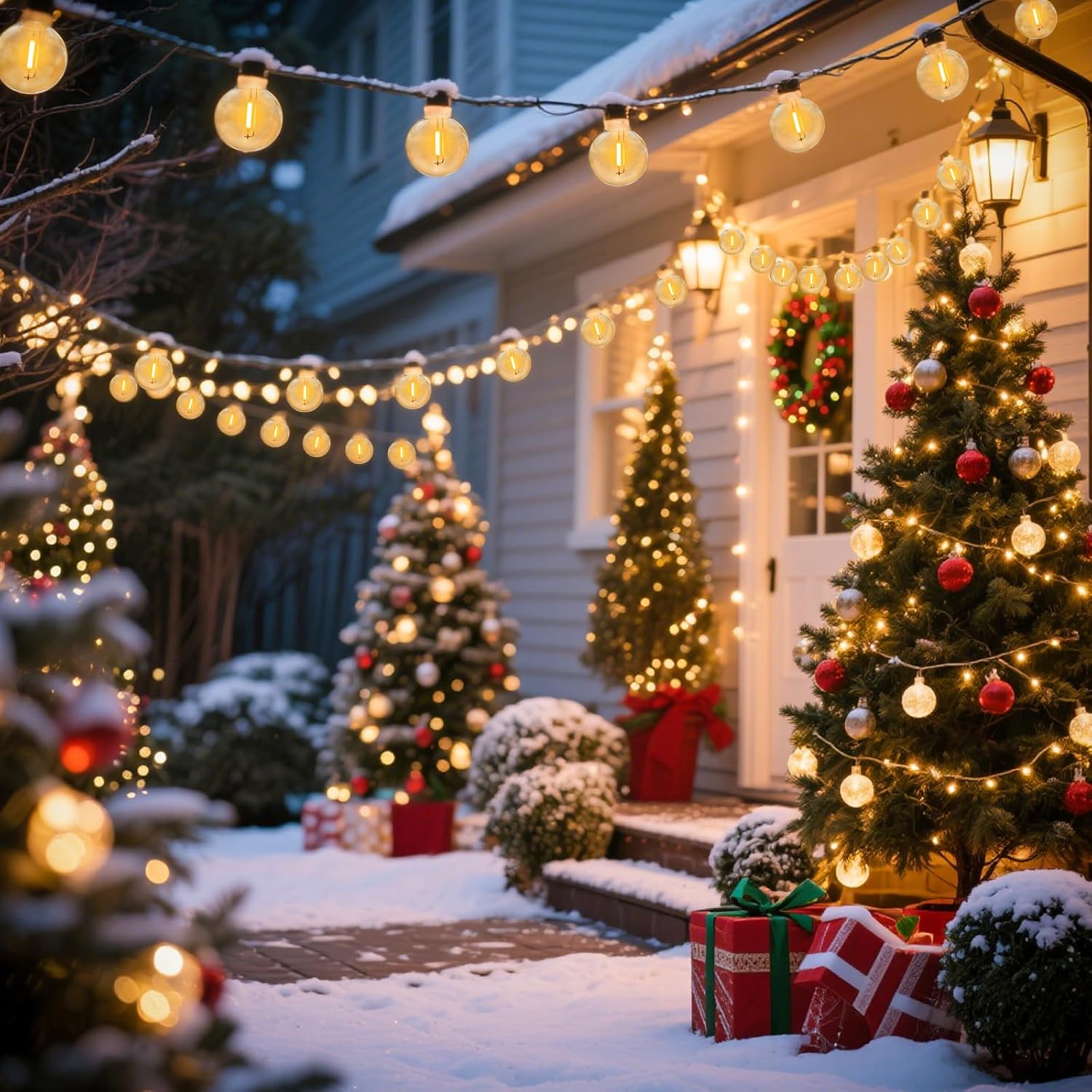 Thumbnail 5 de GLOBELIT Outdoor String Lights 200FT/90M (G40, mains powered, 12V low voltage) with 100+4 shatterproof LEDs