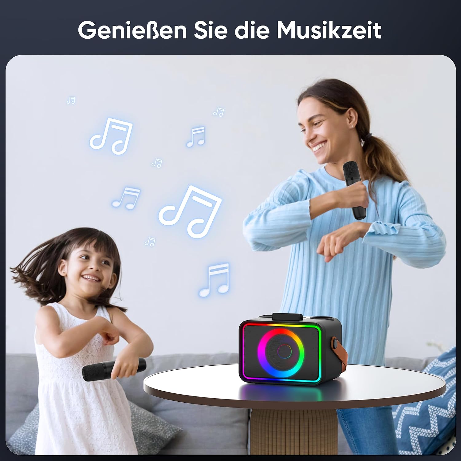 Thumbnail 5 de Karaoke Maschine 2 Mikrofonen 8W
