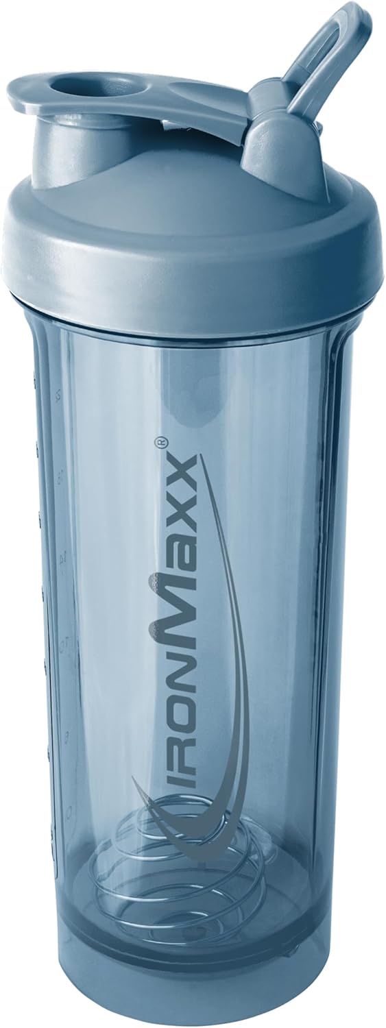 Detalle de IronMaxx Premium Shaker – Kyanite Blue 700 ml: Auslaufsicher, BPA-frei, mit Siebkugel und Dosierungsskala