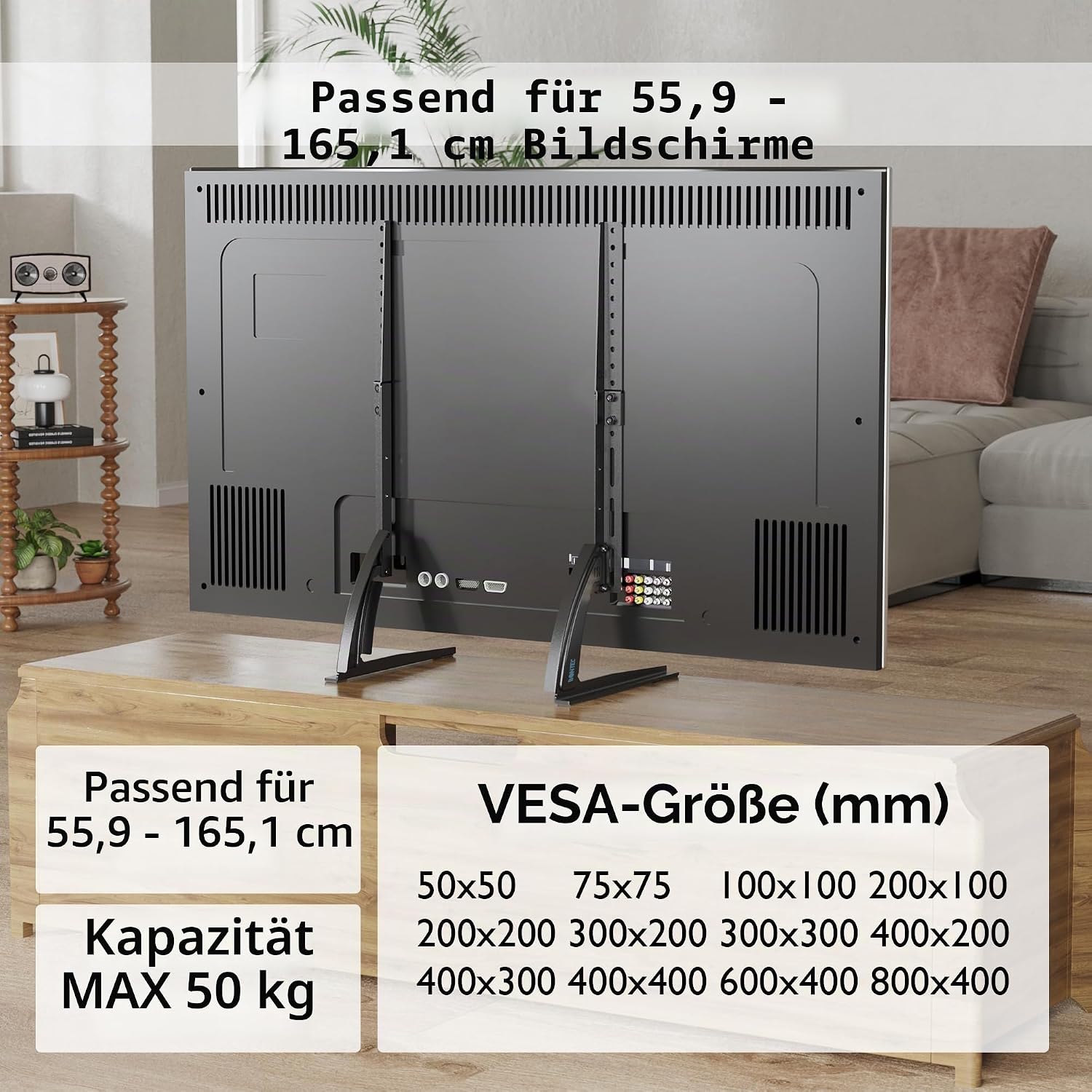 Thumbnail 5 de BONTEC TV Standfuß 22–65 Zoll höhenverstellbar