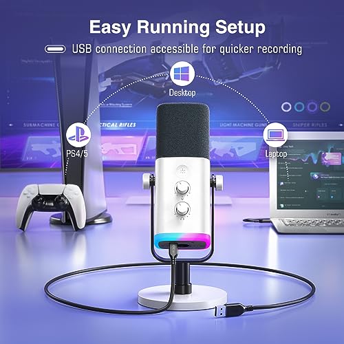 Thumbnail 2 de FIFINE AM8W White Gaming XLR/USB Microphone
