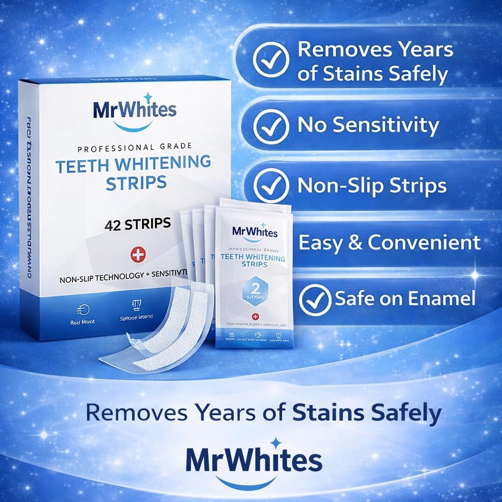 Thumbnail 1 de MrWhites Teeth Whitening Strips Professional Strength – 21 Treatments (42 Strips) Enamel Safe for Sensitive Teeth