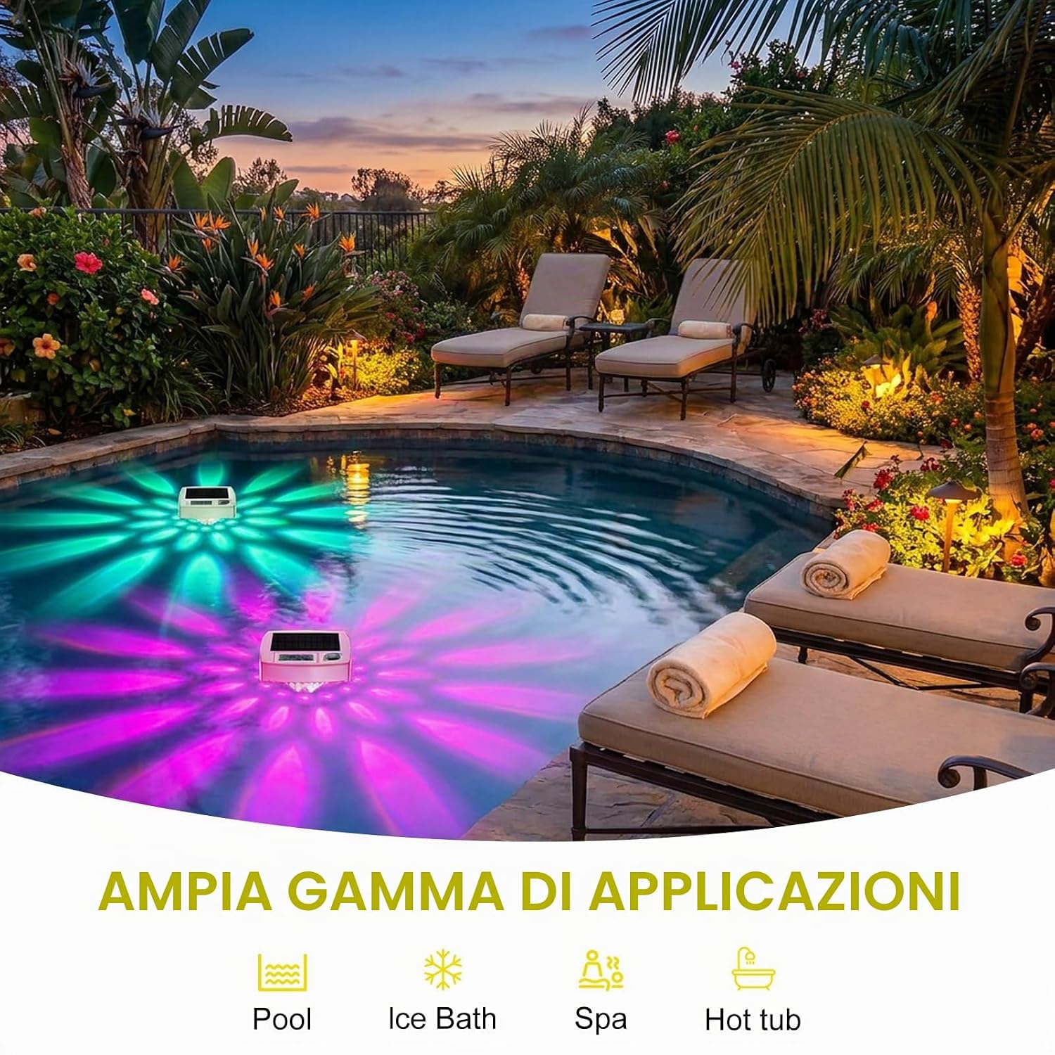 Thumbnail 6 de Termometro Digitale Solare Galleggiante per Piscina con Luce RGB Notturna e IP68