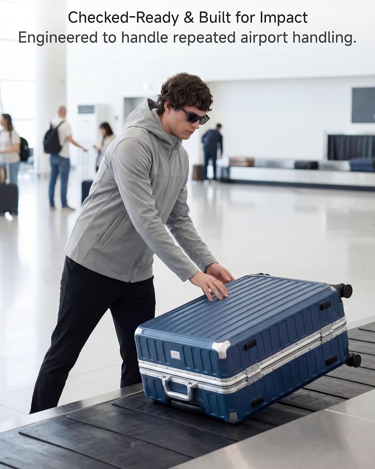 Detalle 2 de LUGGEX ZX-Core 24-Inch Zipperless Checked Suitcase, 75L, 100% PC Shell
