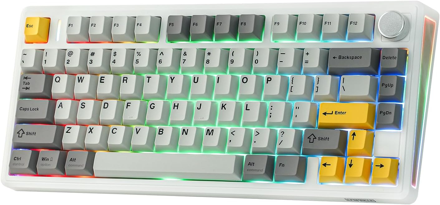 Detalle de EPOMAKER TH80 V2 75% Wireless Mechanical Keyboard (Creamy White)
