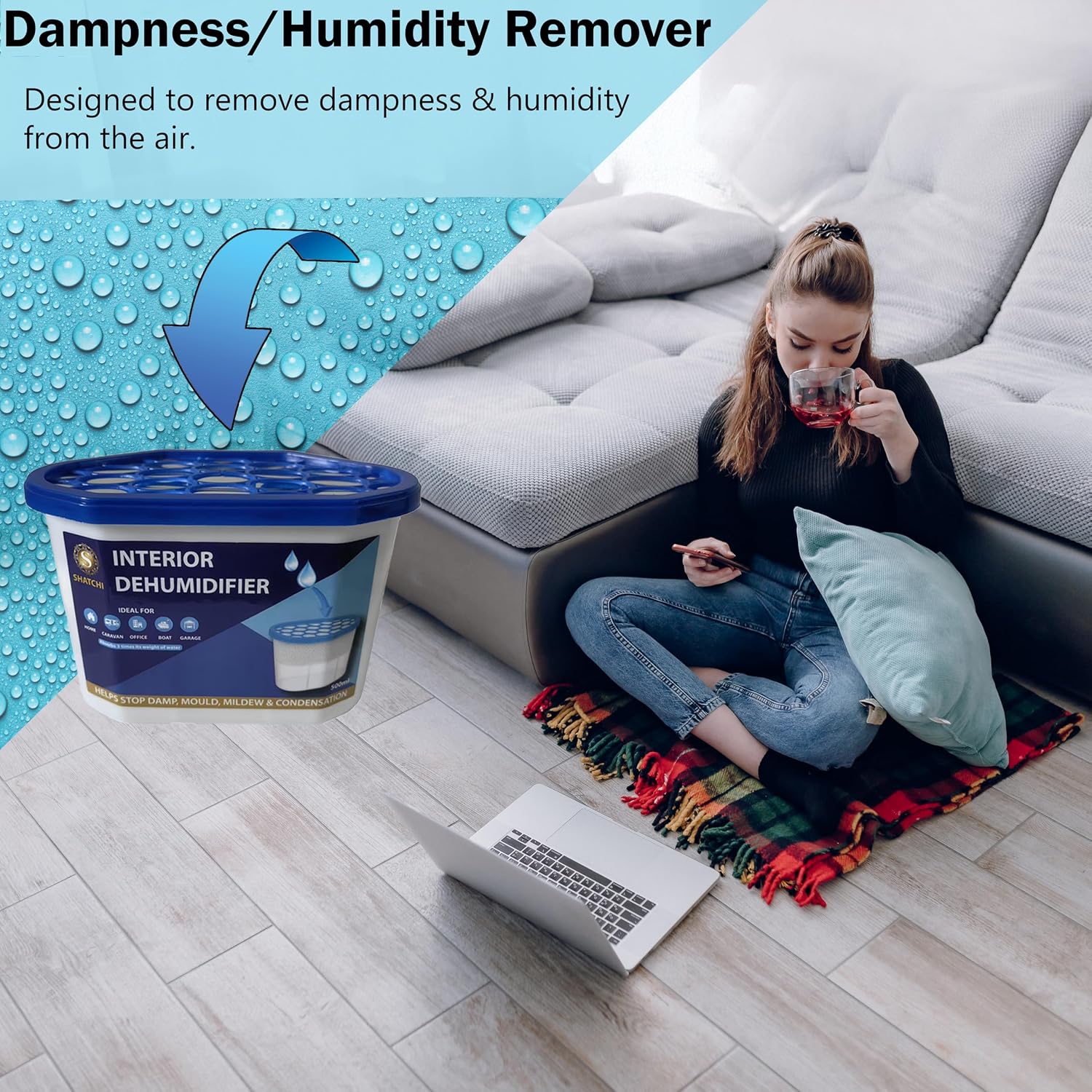 Detalle 2 de Dehumidifier Tubs 500ml Pack of 40: Practical, Power-Free Humidity Control for Damp Spaces
