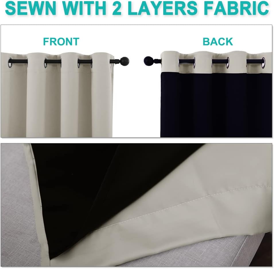 Thumbnail 4 de NICETOWN blackout curtains 52x84 two-panel set