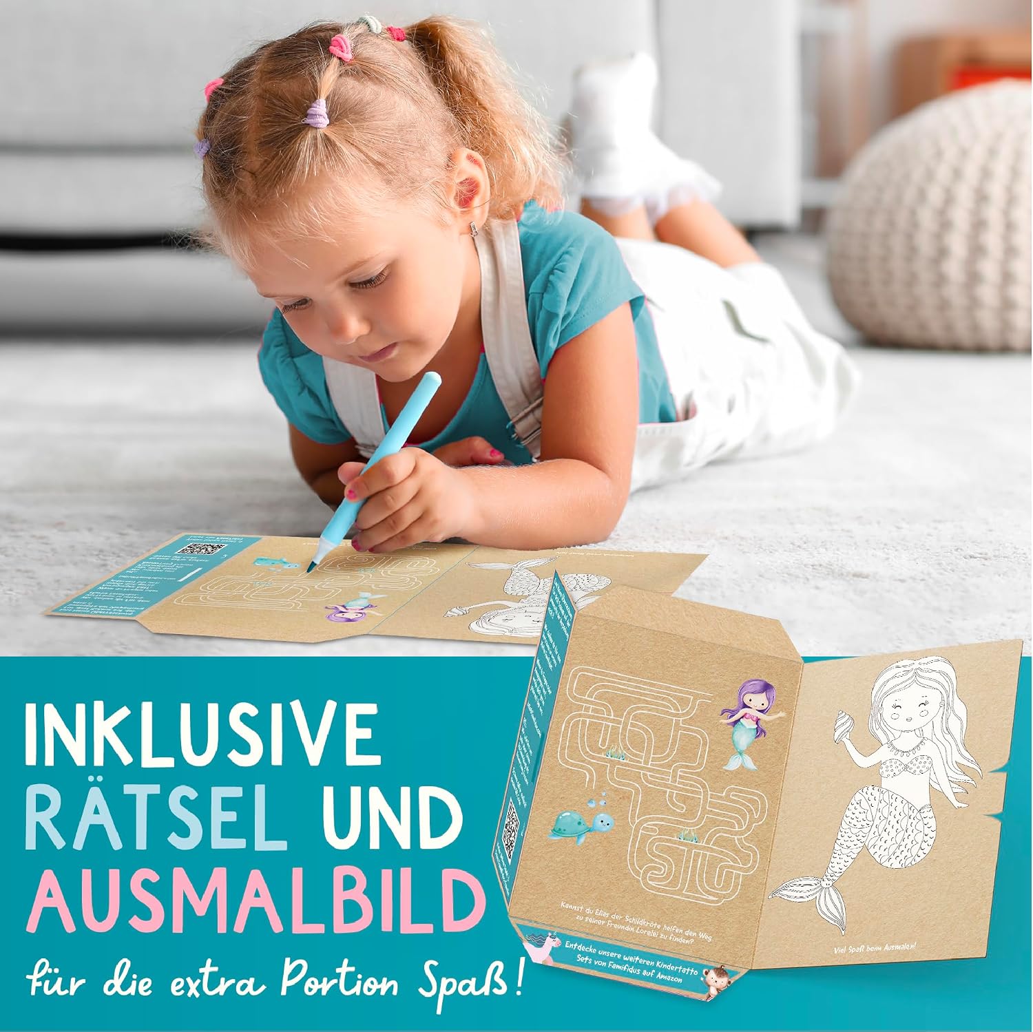 Detalle de Famifidus 120 Kinder Tattoos – hautfreundliche Tattoos für Mädchen und Jungen (Made in Germany)