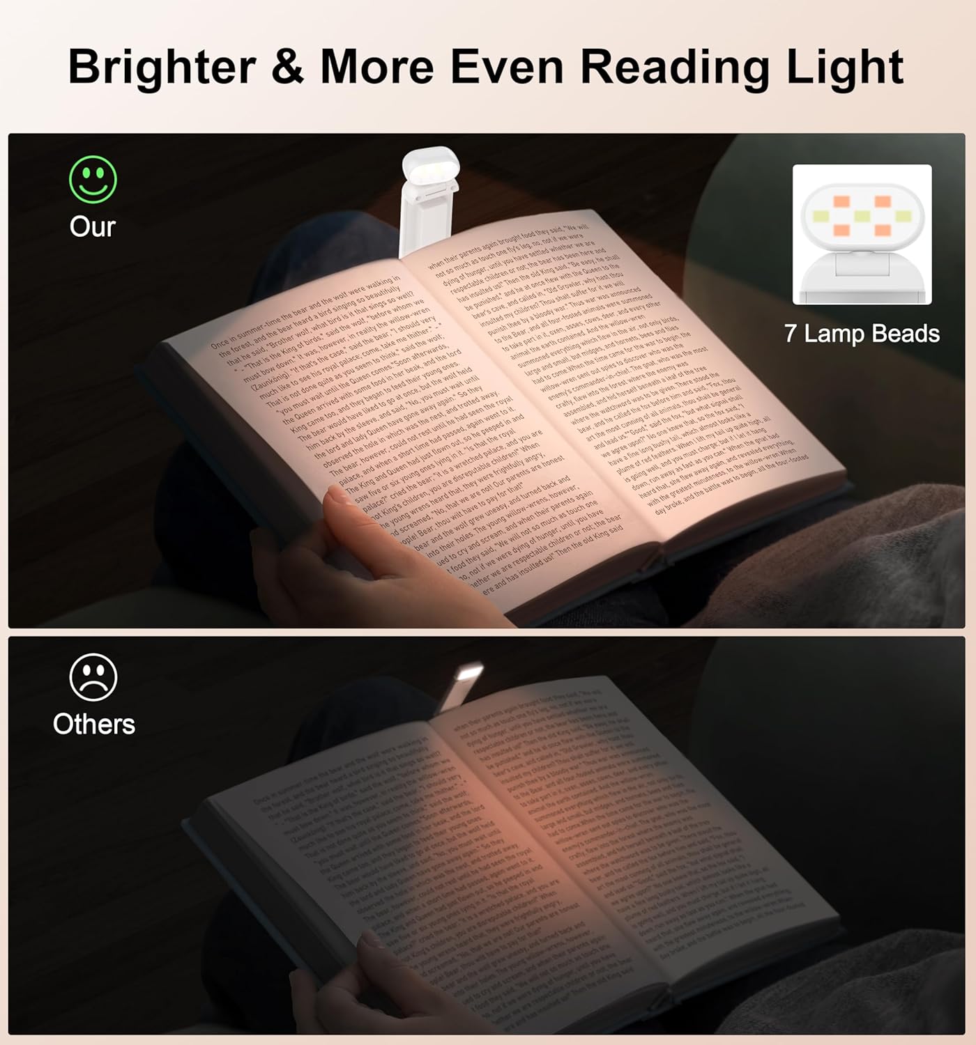 Thumbnail 2 de Gritin Reading Light: Rechargeable Clip-On Book Lamp with Eye-Care 3 Color Temps