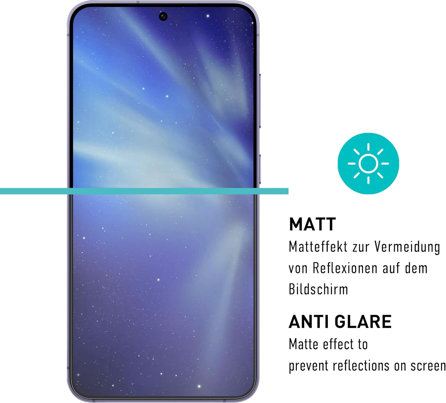 Detalle de SmarTect Samsung Galaxy S25 Matte TPU Screen Protector, 2-Pack