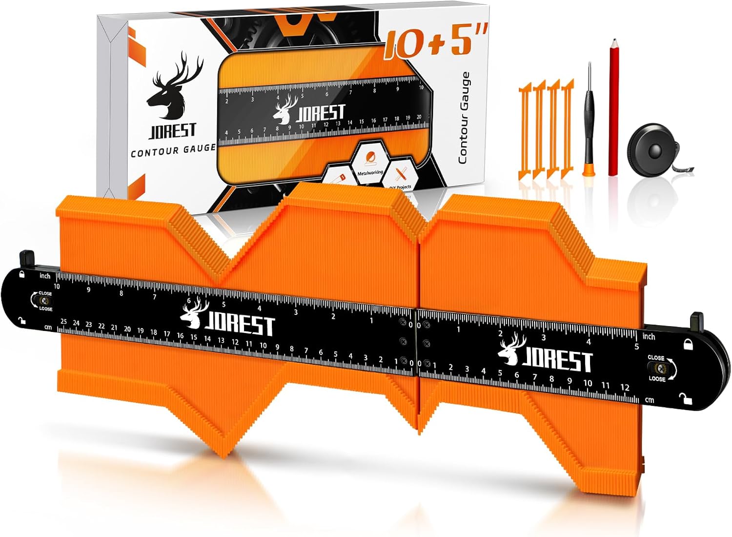 Thumbnail 6 de JOREST 10 Inch Contour Gauge with Lock – scribing and profiling tool for woodworking, flooring and tiling