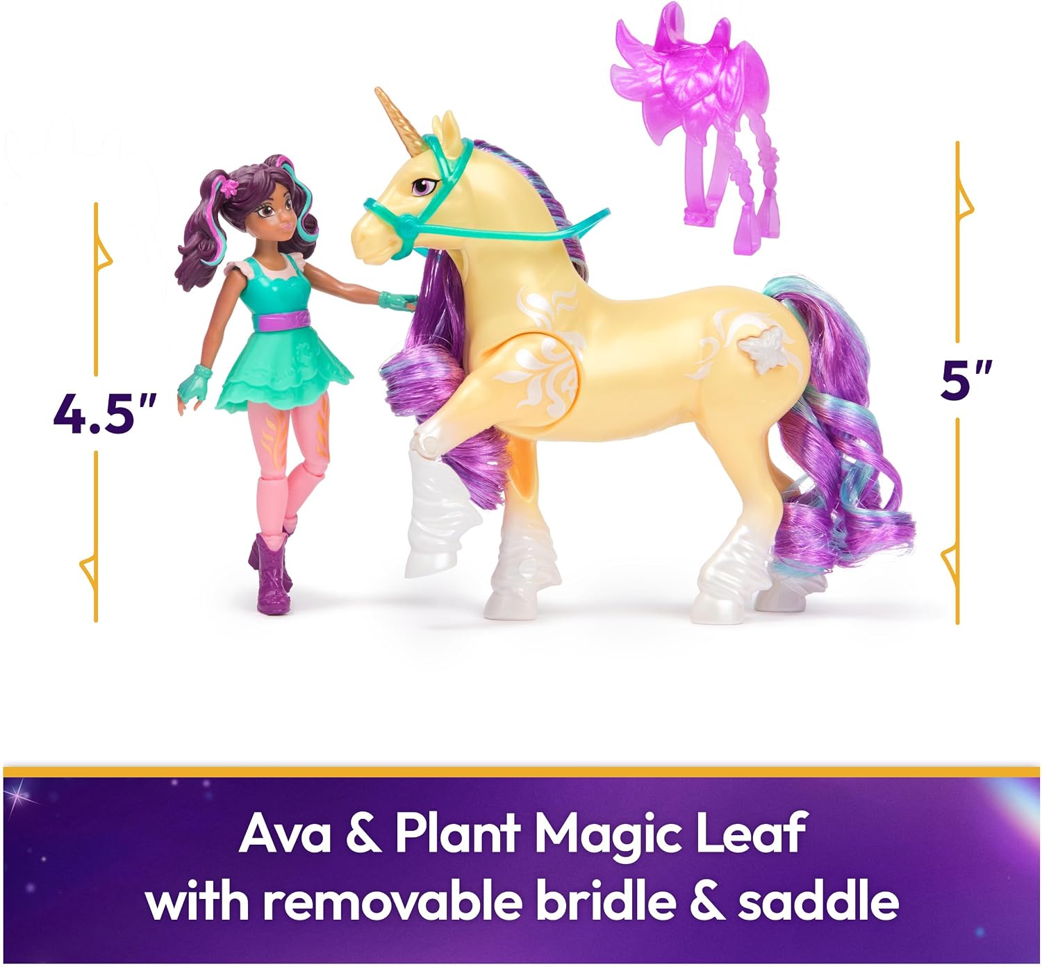Detalle de Unicorn Academy Ava y Leaf 12 cm figura con luz