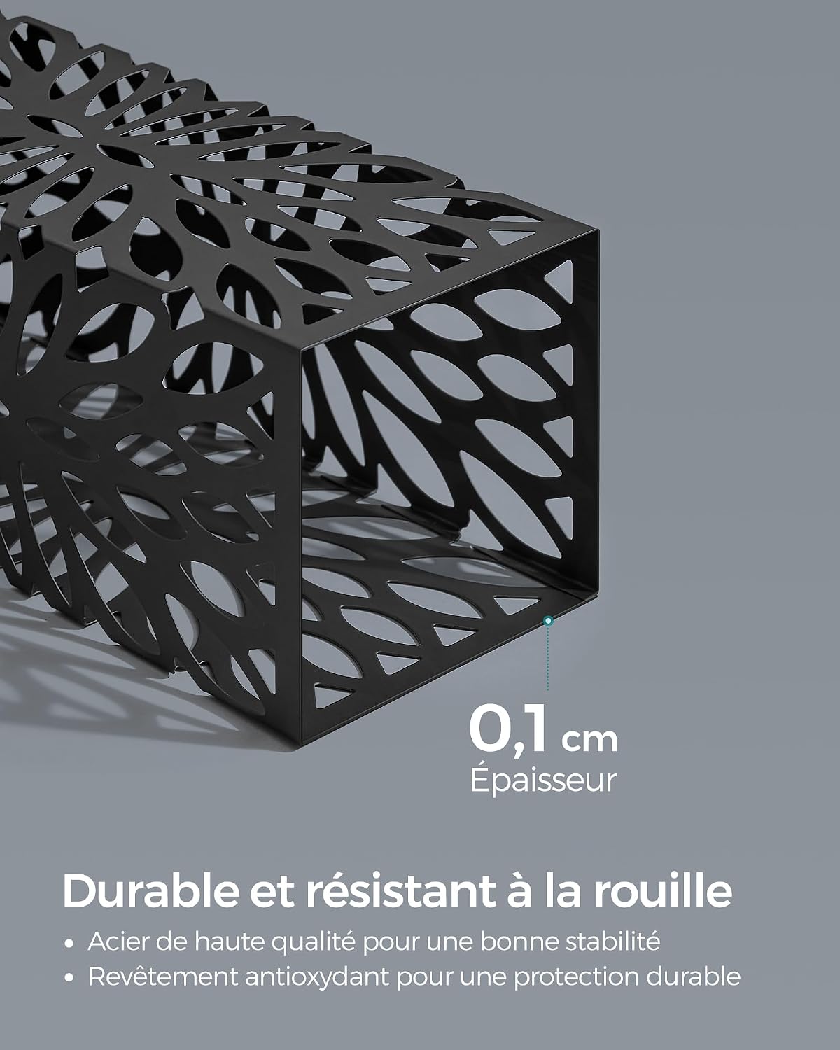 Detalle de SONGMICS LUC026B33 : porte-parapluies sur pied en acier avec réceptacle d’eau amovible