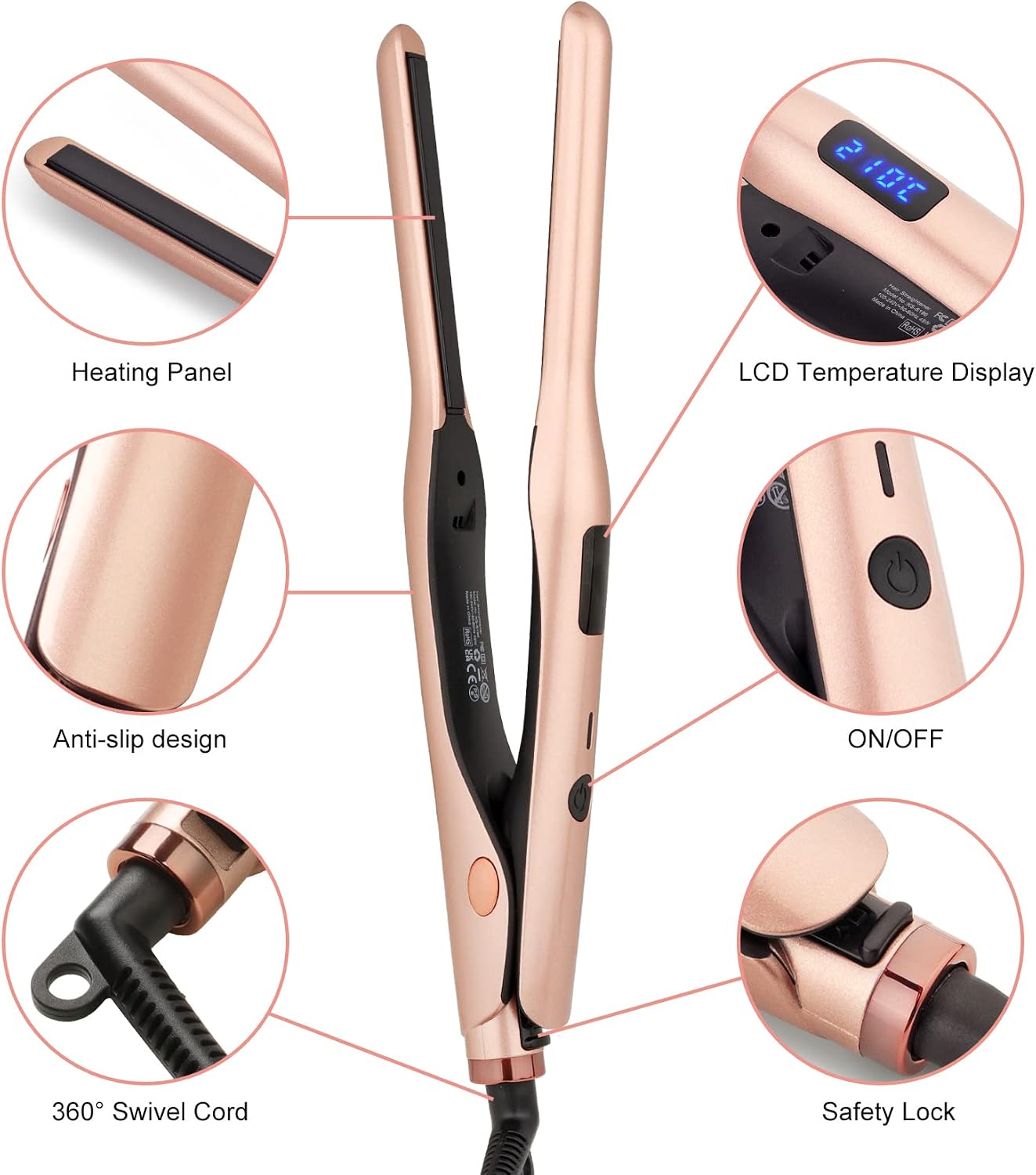 Thumbnail 5 de Mini Hair Straightener Pencil Adjustable Temperature ✂