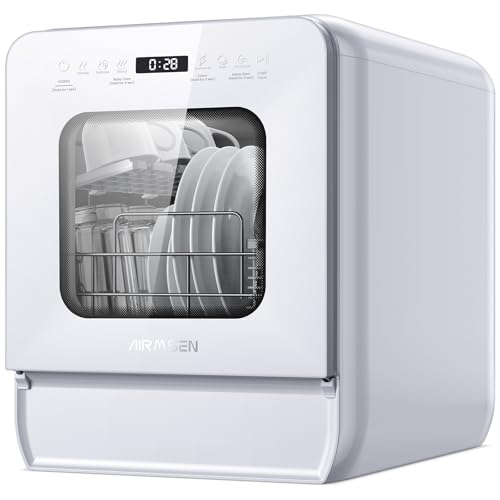 Detalle de AIRMSEN Mini Lave-vaisselle de table 37 cm — 4 couverts, 7+2 programmes, réservoir 5 L, diffusion 360°
