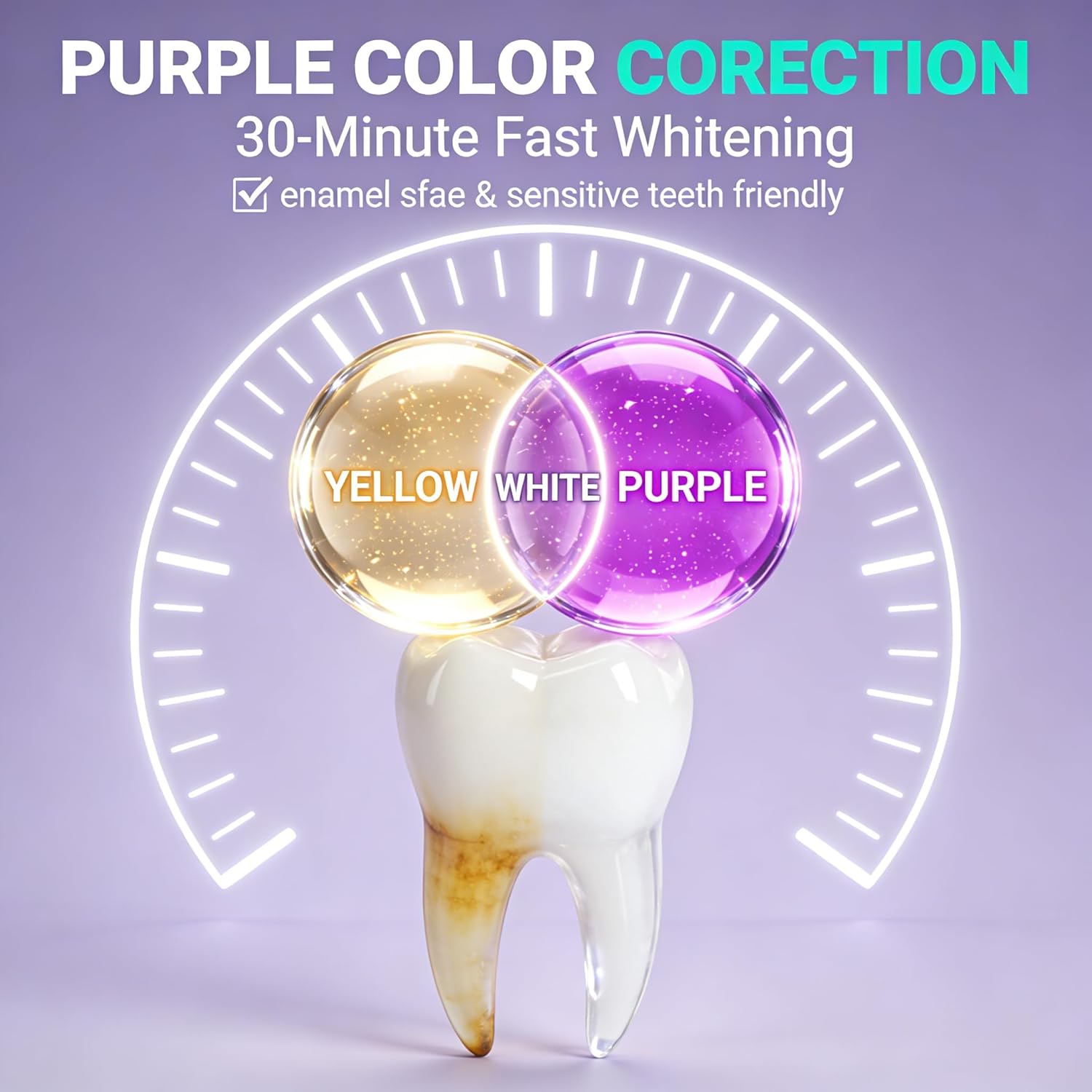 Detalle 2 de Teeth Whitening Strips 7 Treatments: Enamel-Safe Purple Color Correction for a Brighter Smile