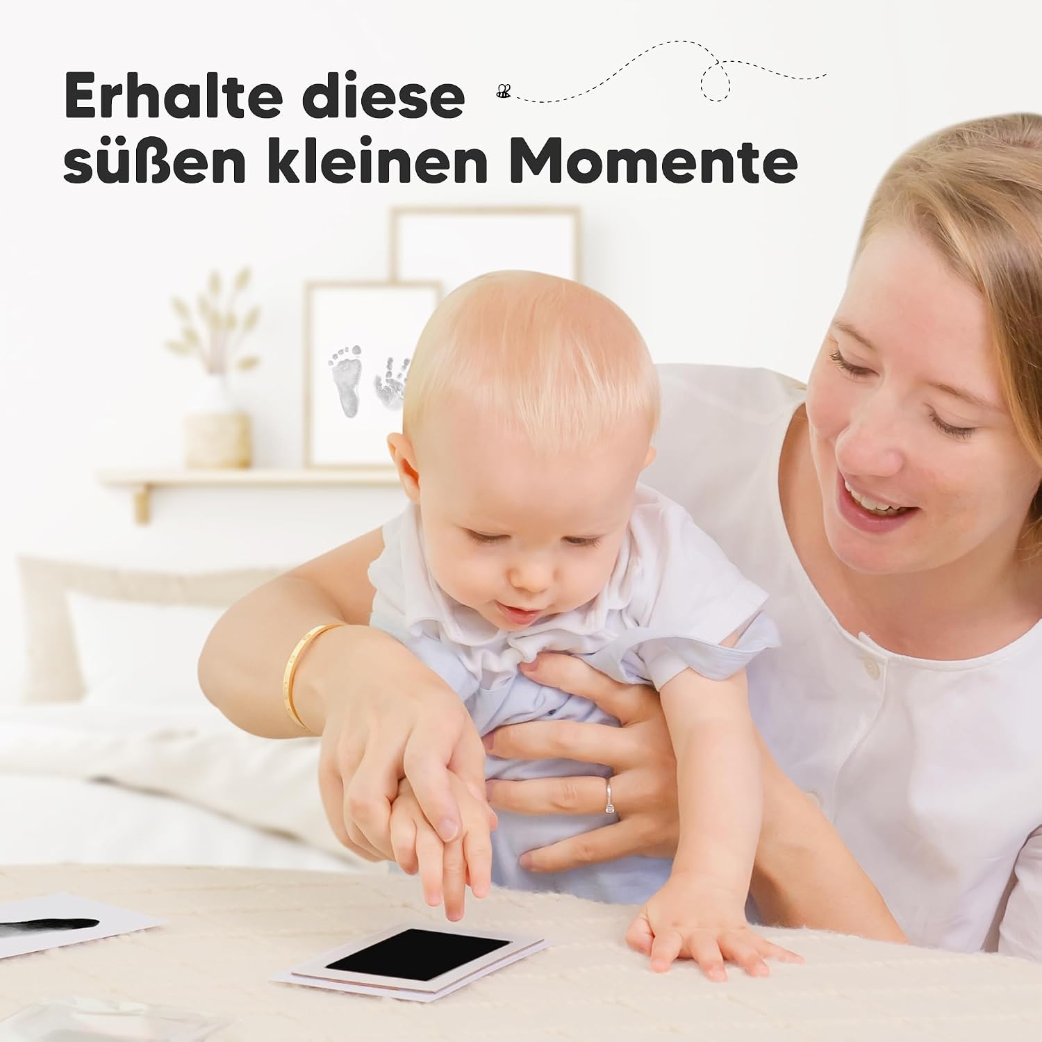 Thumbnail 6 de Handabdruck- und Fußabdruck-Set für Babys – 4-teiliges, tönerloses Stempelkissen, 8x13 cm