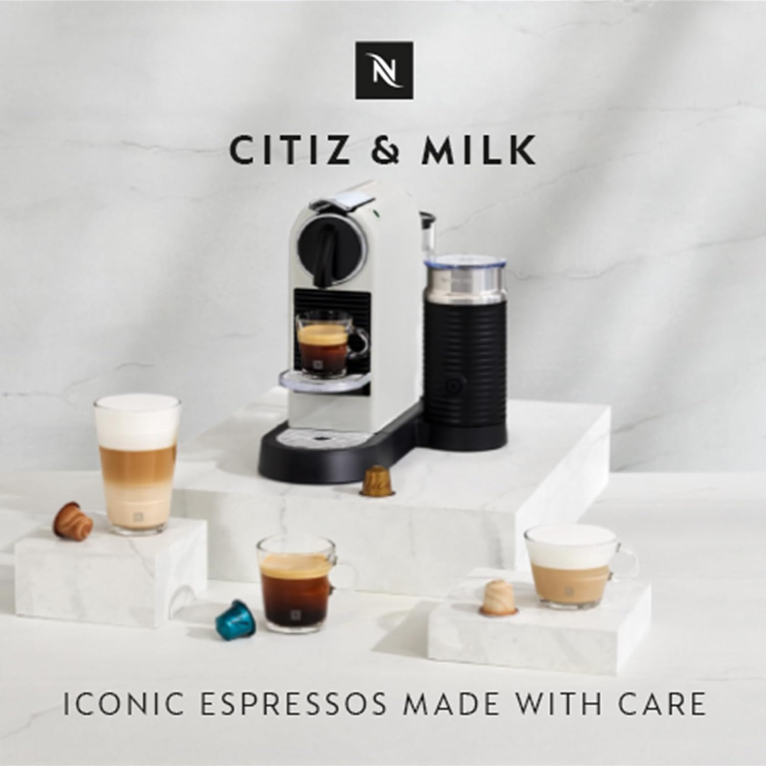 Thumbnail 2 de Nespresso Citiz Coffee Machine with Aeroccino Milk Frother by De'Longhi (EN267.WAE) – White