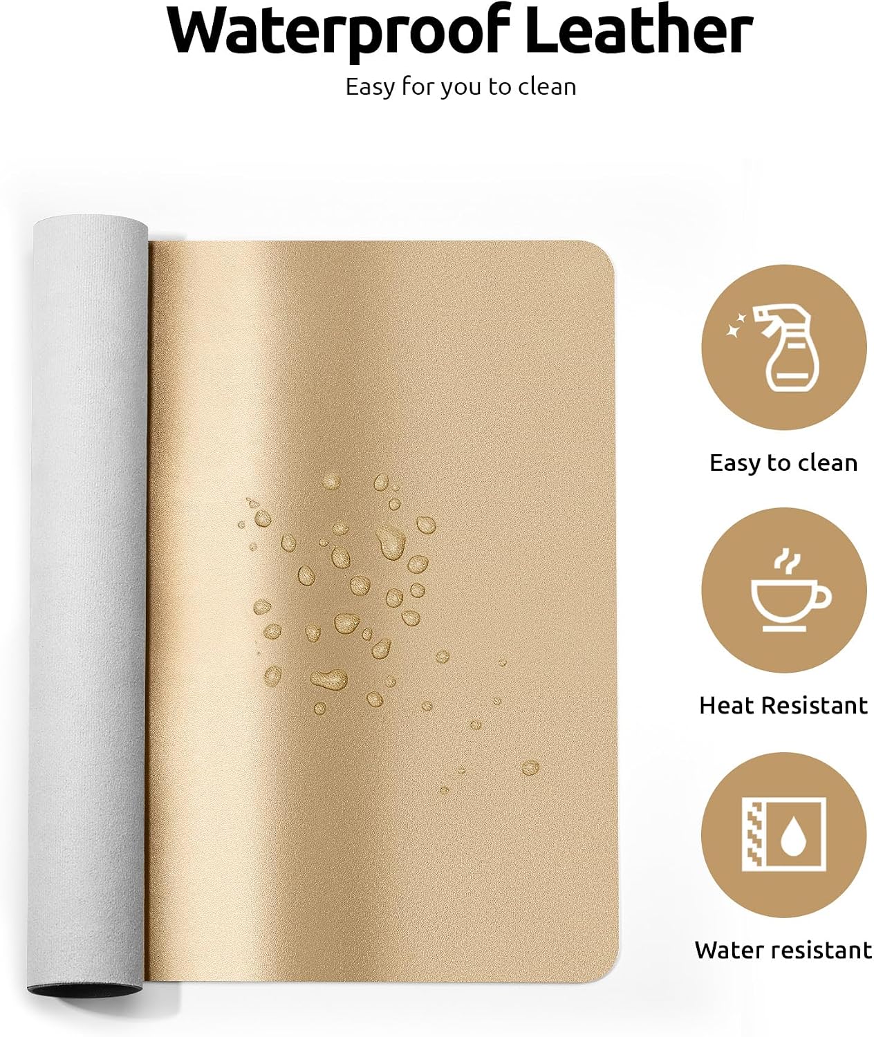 Detalle de YSAGi Leather Desk Mat – Large PU Leather Desk Protector (100 x 50 cm)