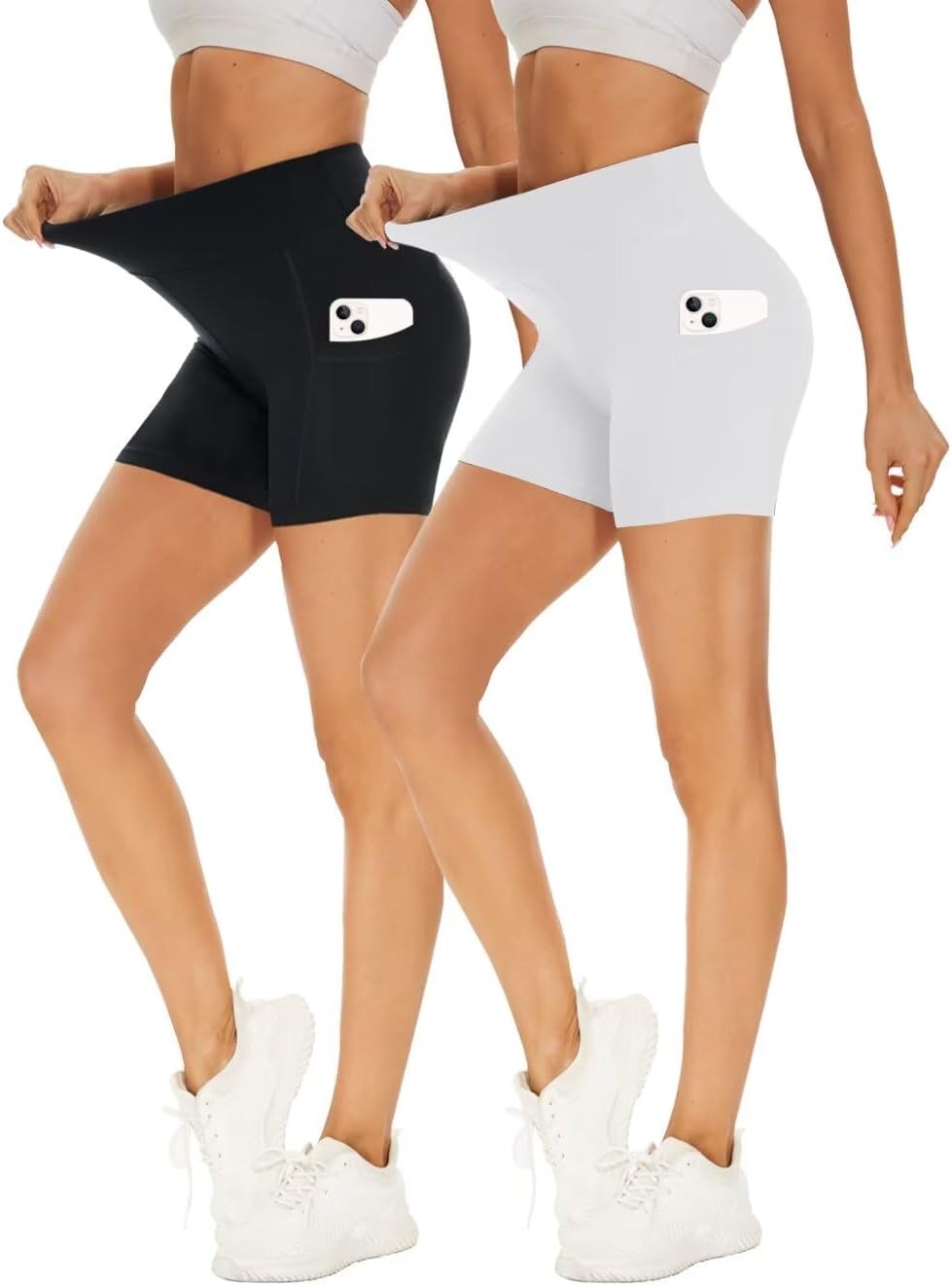 Imagen de Missluck 2er Pack Radlerhose Damen: Hohe Taille, kurze Sportshorts – vielseitig & bequem en OfertitasTOP