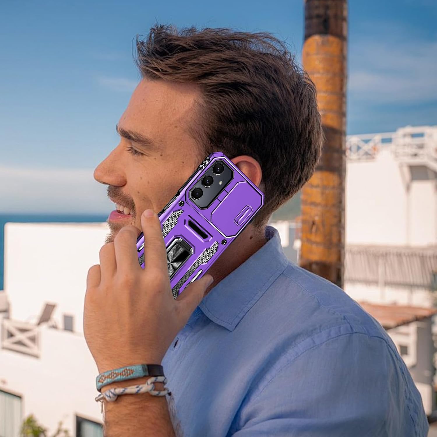 Thumbnail 5 de Aozuoton Samsung Galaxy A16 Case with Screen Protector, Camera Cover and 360° Rotatable Kickstand