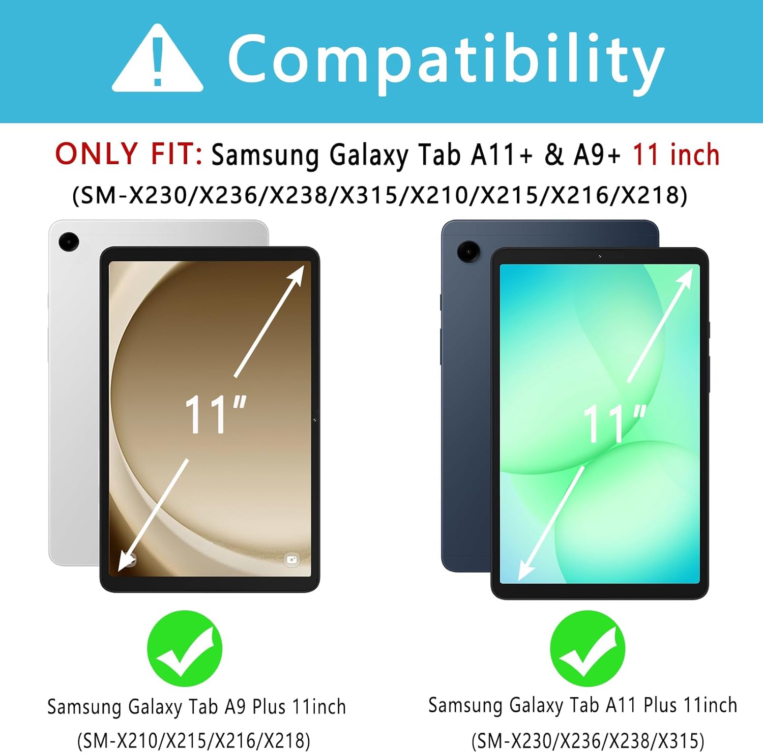 Thumbnail 1 de EAMPANG Keyboard Mouse Case for Samsung Galaxy Tab A11+ / A9+ (11-inch, 2023/2025) — Dark Green Detachable RGB Keypad Cover