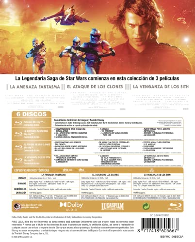 Detalle 2 de Star Wars Episodios 1-3 Ed. remasterizada 6 discos 📀