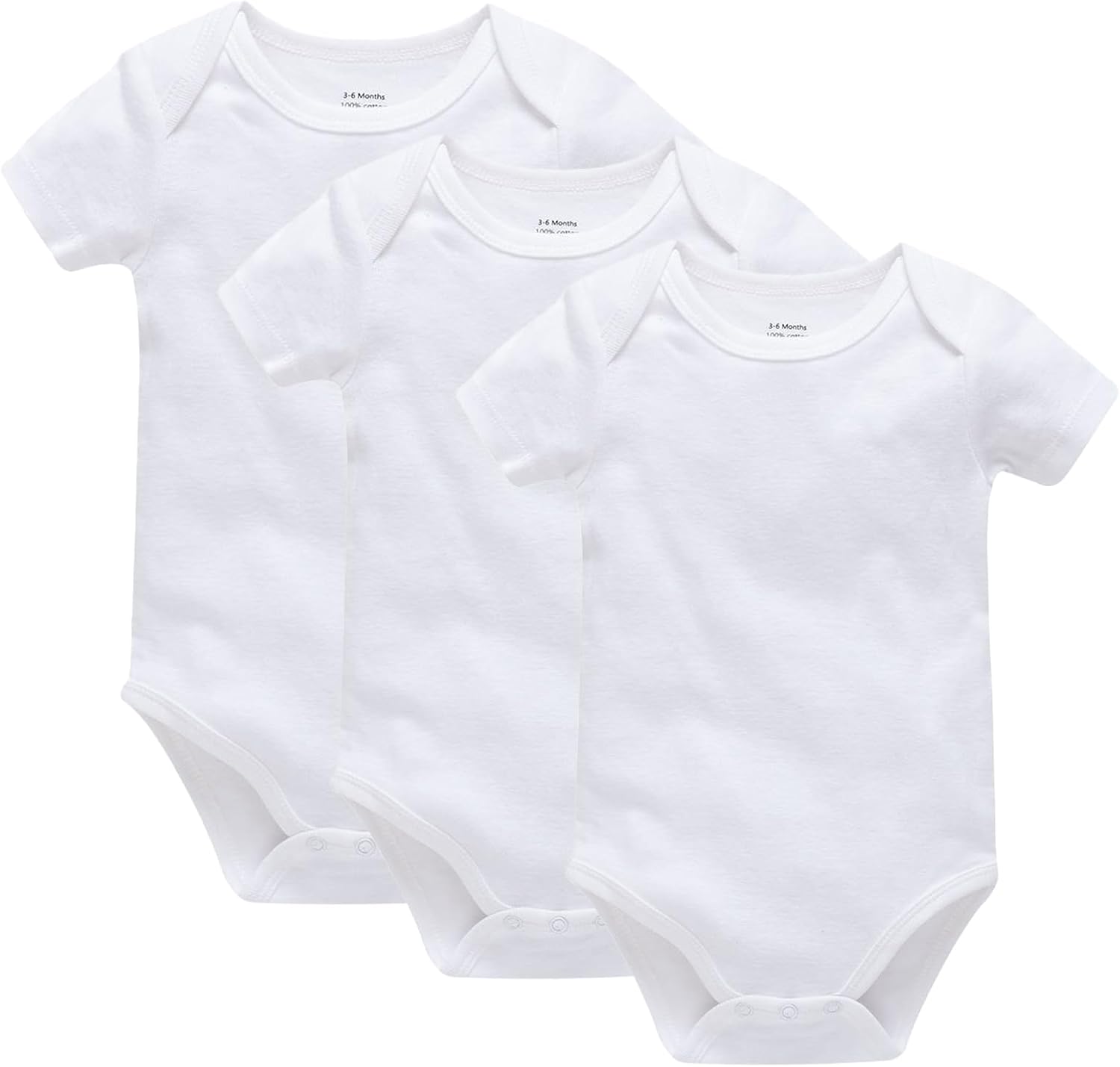 Detalle de wocharm Long Sleeve Baby Bodysuit Vests – 3 Pack