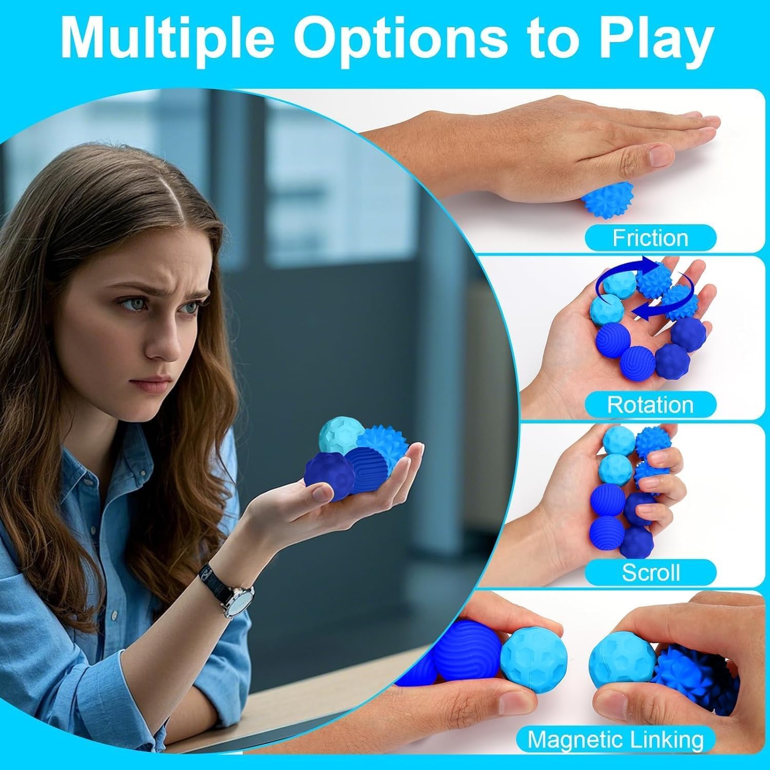 Thumbnail 3 de Bambebe 8-pack Silicone Magnetic Balls fidget toy for adults and teens