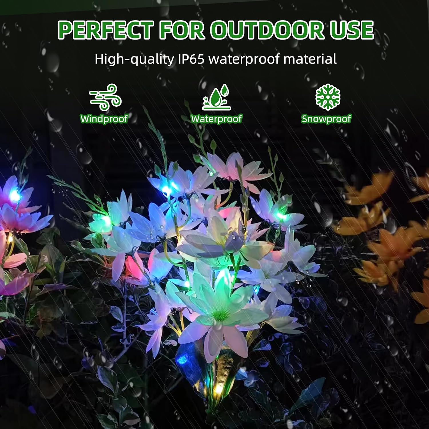 Detalle de Oreunik Solar Flower Lights 2 Pack 40 Flowers