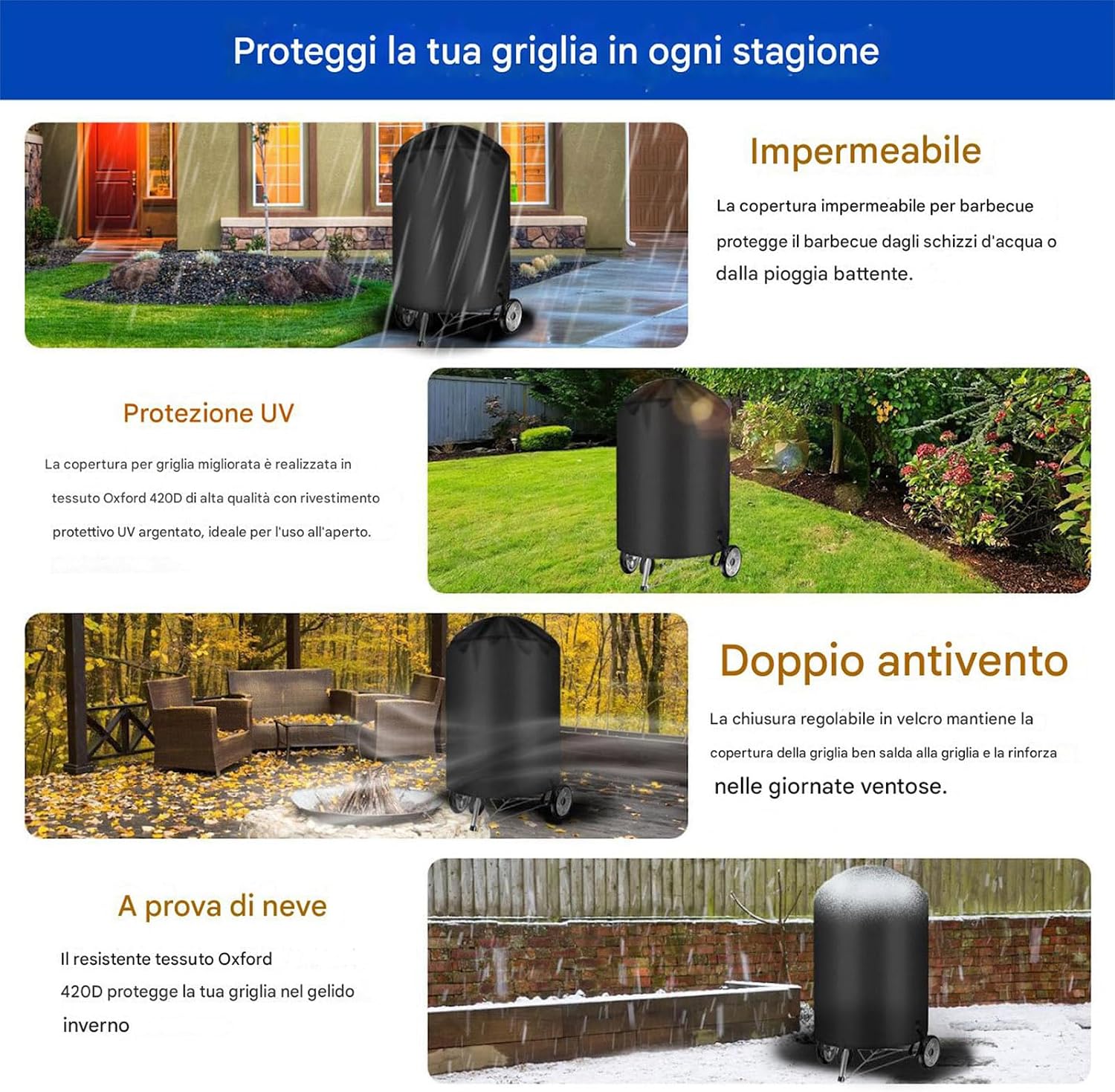 Detalle 2 de Telo copertura barbecue Weber 57 cm