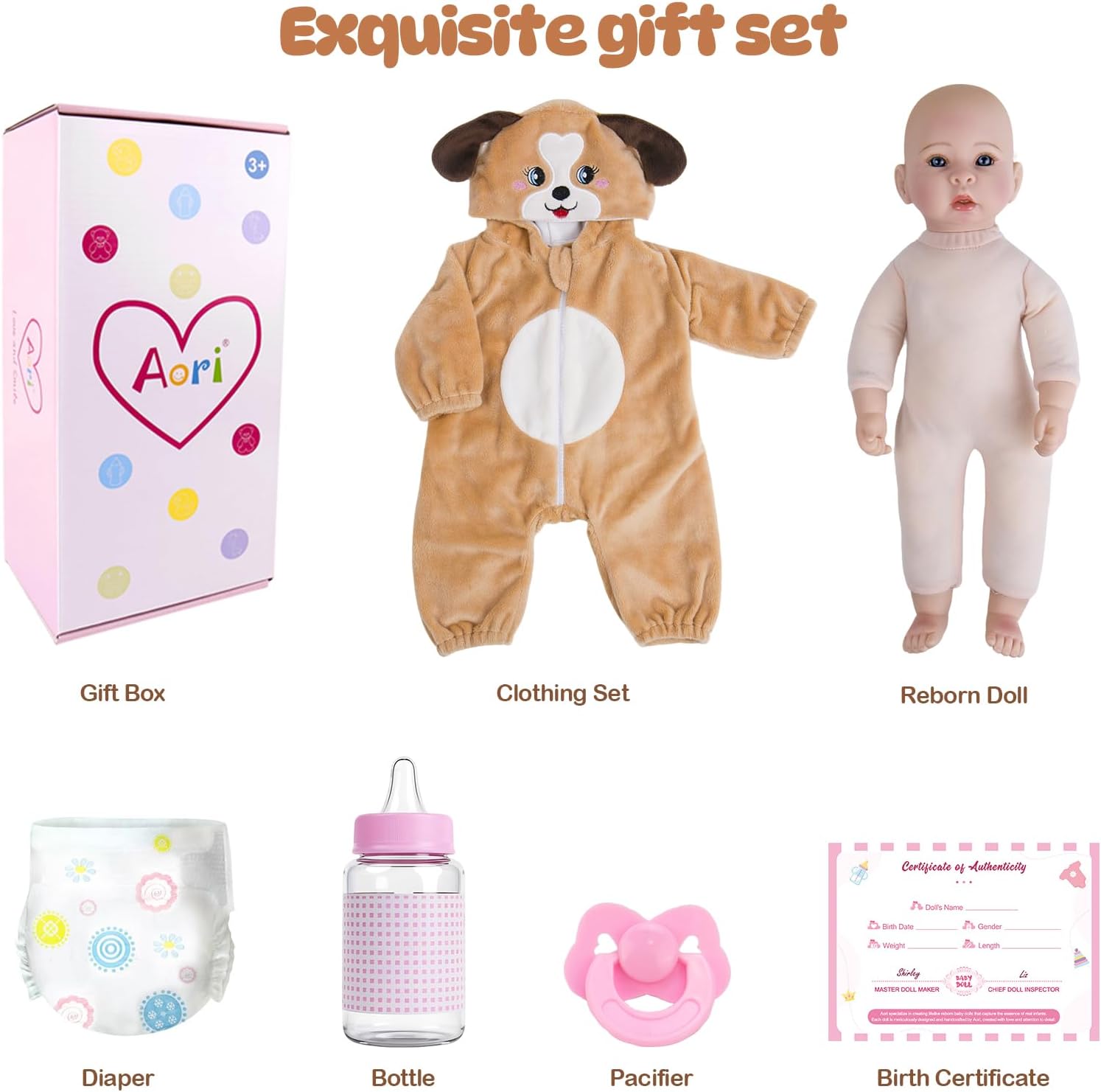 Thumbnail 6 de Aori Baby Dolls Realistic 17-inch Lifelike Baby Doll Set with Feeding Kit (Realistic Baby Doll for Kids 3+)