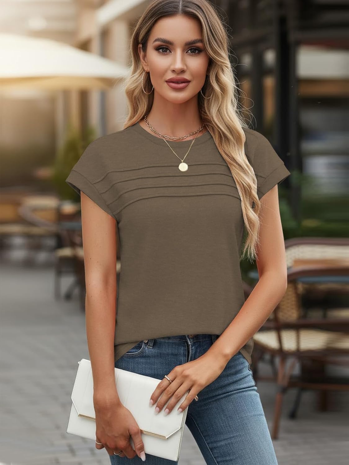 Thumbnail 3 de Cuptacc Damen Sommer Rundhals T-Shirt