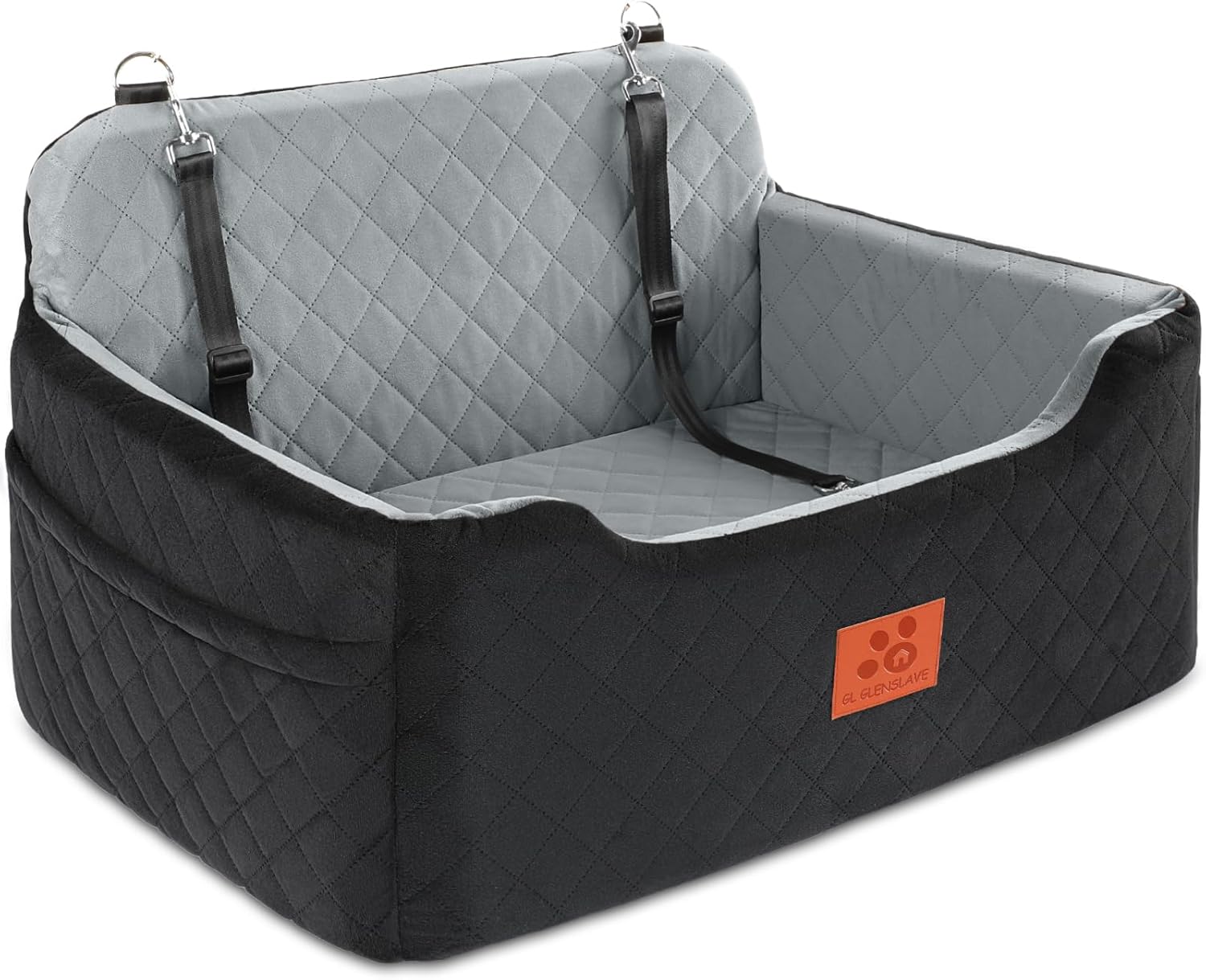 Thumbnail 6 de Dog Car Seat for Medium/Large Dogs (Under 50lbs) – Detachable & Washable Pet Booster Seat/Bed, Black/Brown