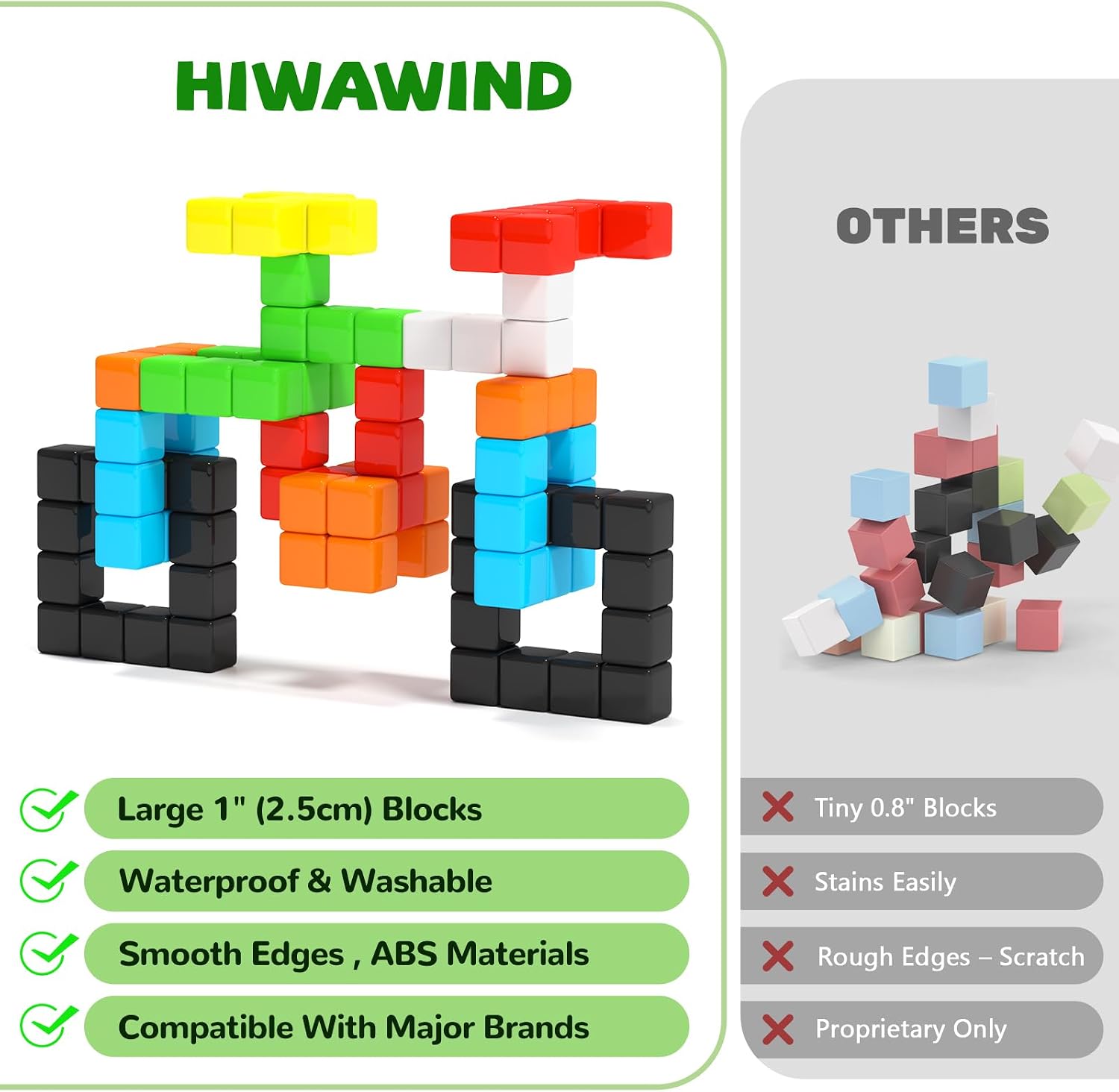 Detalle de Hiwawind 40pcs Magnetic Blocks 🧩