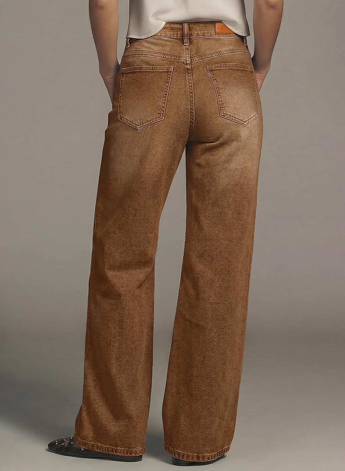 Detalle de Sidefeel Women's Wide-Leg Jeans