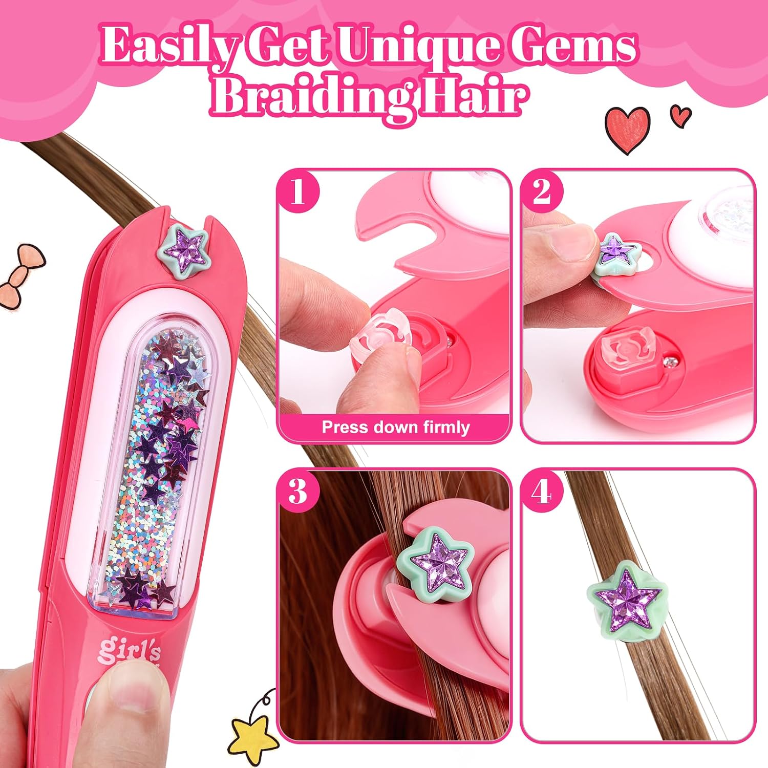 Thumbnail 4 de Hair Gem Stamper Kit for Girls aged 5–12 – Sparkling DIY Hair Accessories