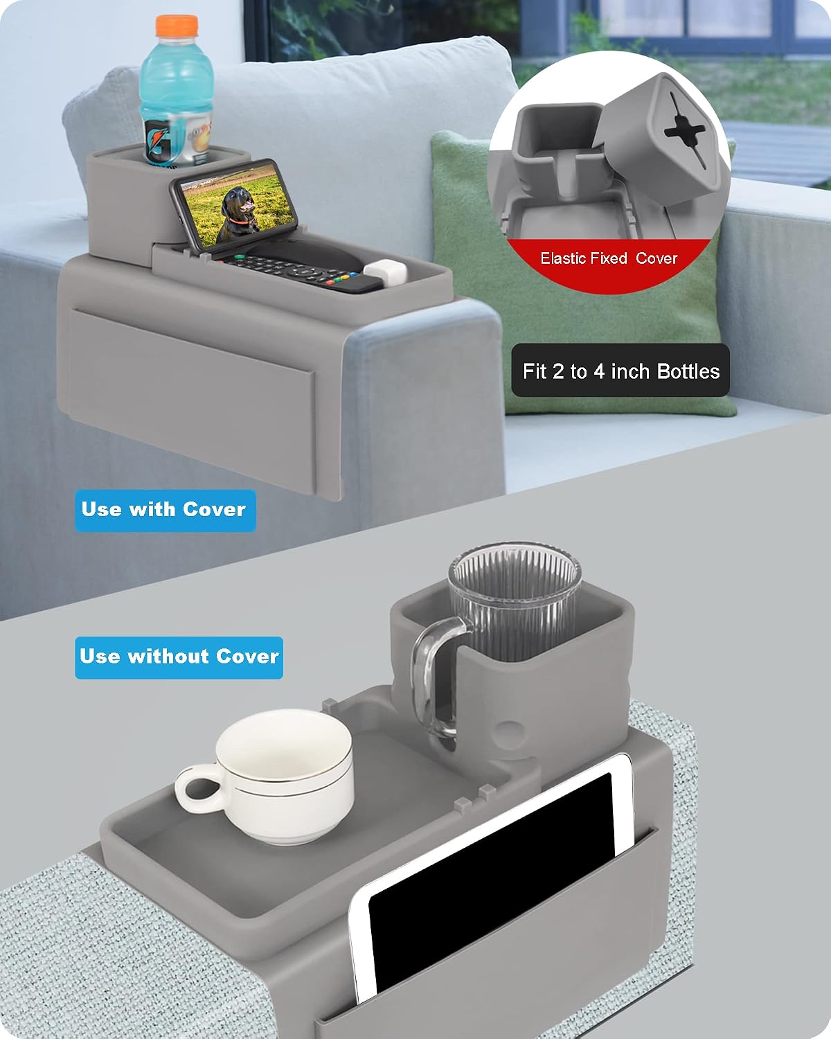 Thumbnail 5 de VIENFUT Silicone Couch Cup Holder 9.5in