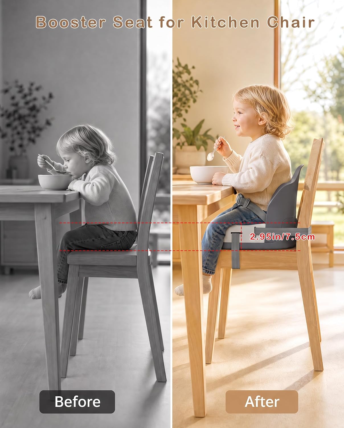 Thumbnail 5 de UBRAVOO Baby Booster Seat with Adjustable Straps and 3-Point Harness