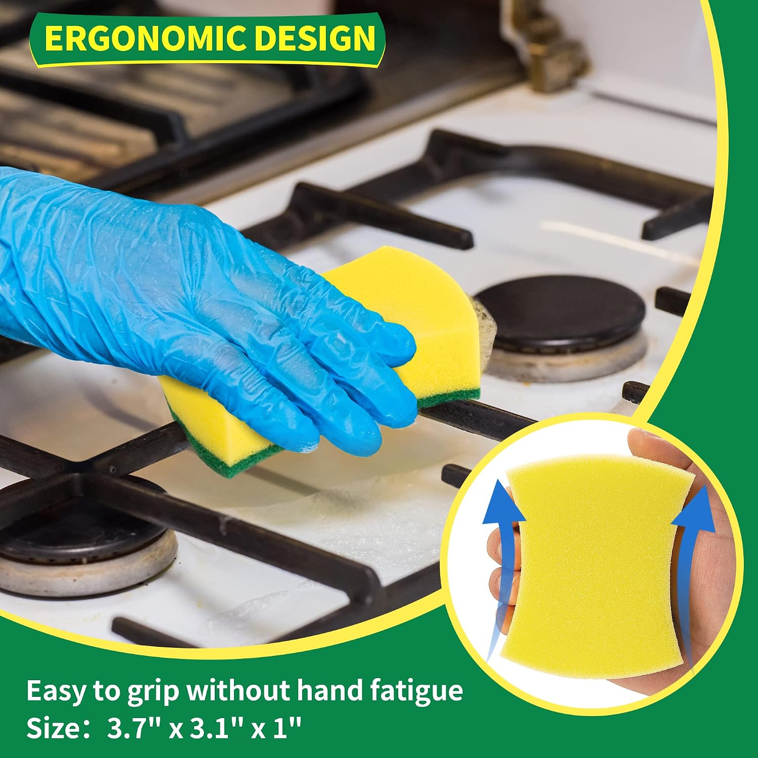 Thumbnail 6 de HOMERHYME Scrub Pro Heavy-Duty Sponges, 24-Pack, Double-Sided